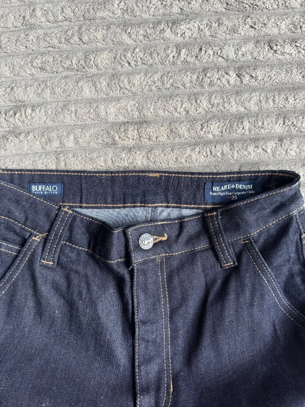 Buffalo David Bitton Carpenter Dark Wash Jeans Sz 25 Utility Straight Leg Y2K De - Picture 7 of 8